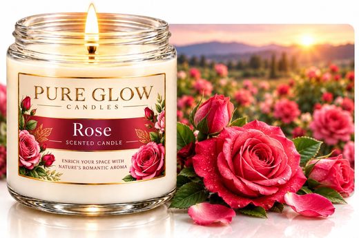 Rose Signature Glass Candle
