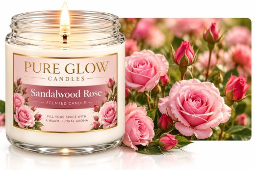 Sandalwood Rose Signature Glass Candle