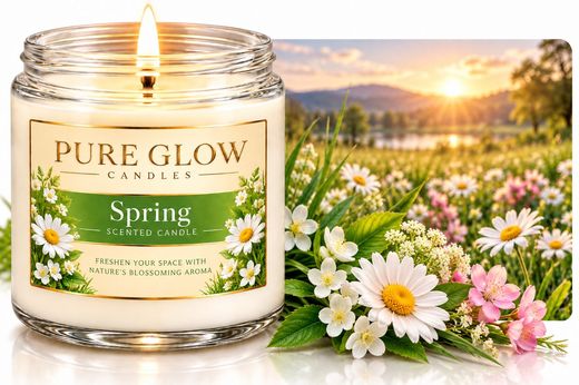 Spring Signature Glass Candle