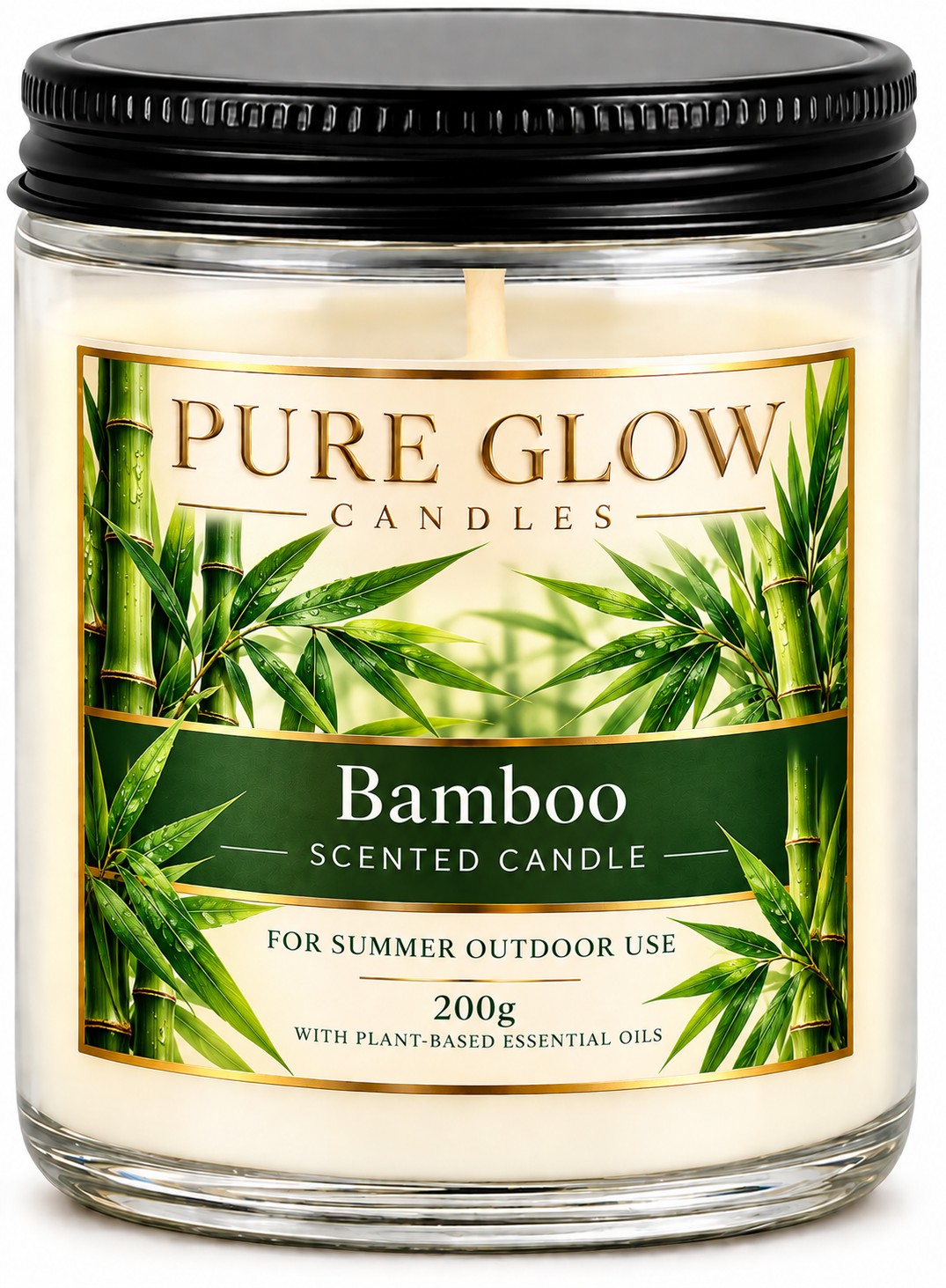 Pure Glow Bamboo outdoor candle