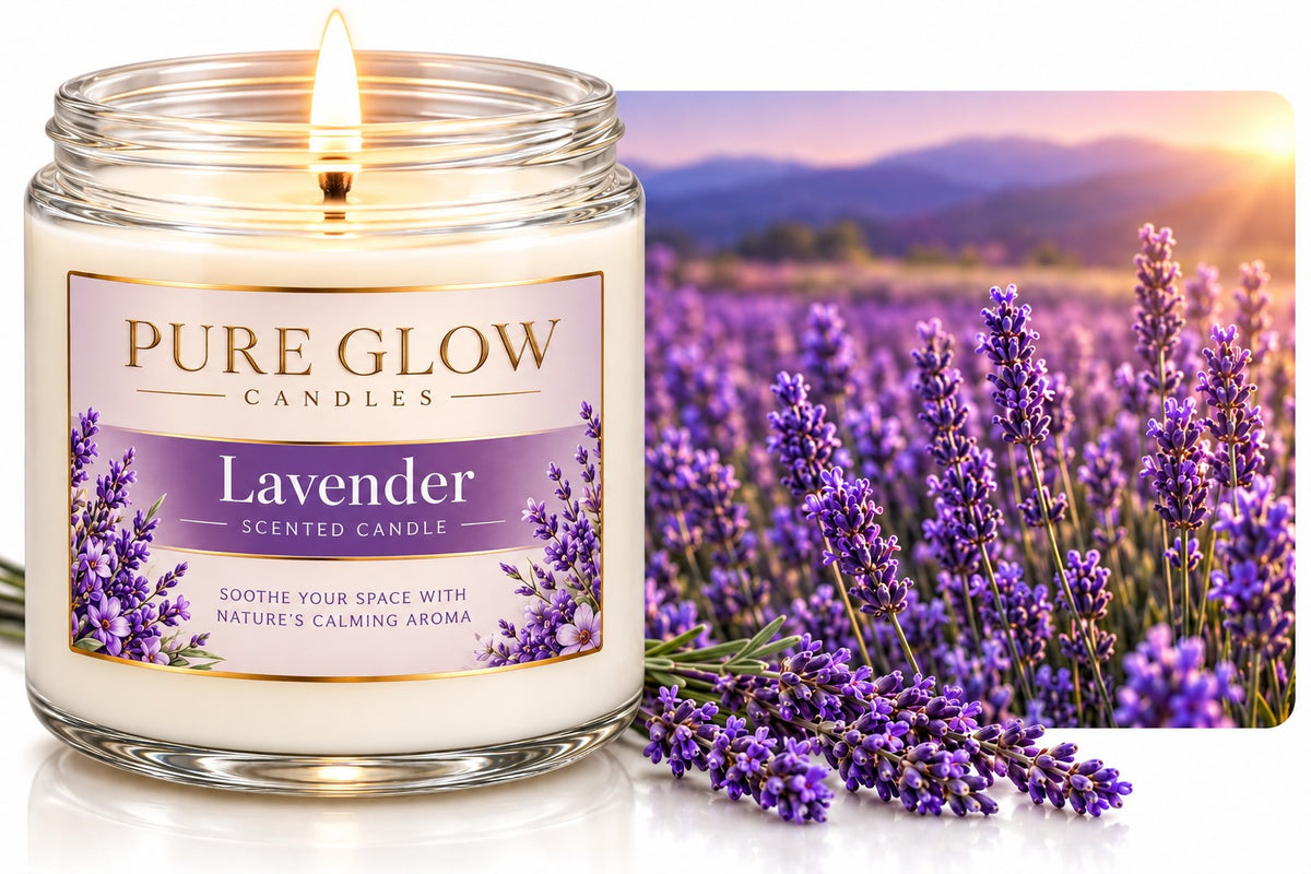 Pure Glow Lavender signature glass candle