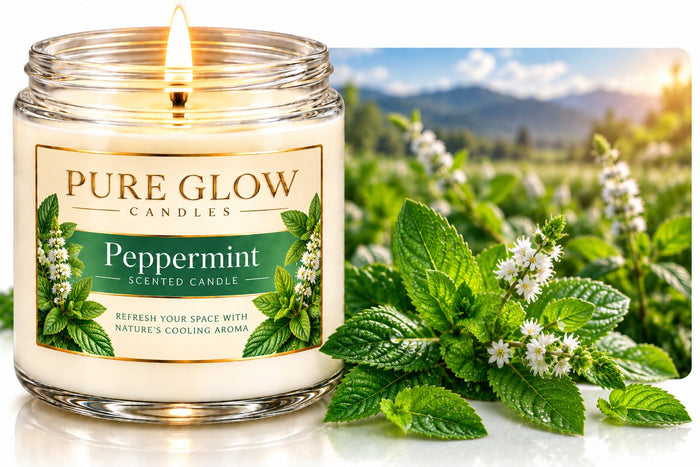Pure Glow Peppermint signature glass candle