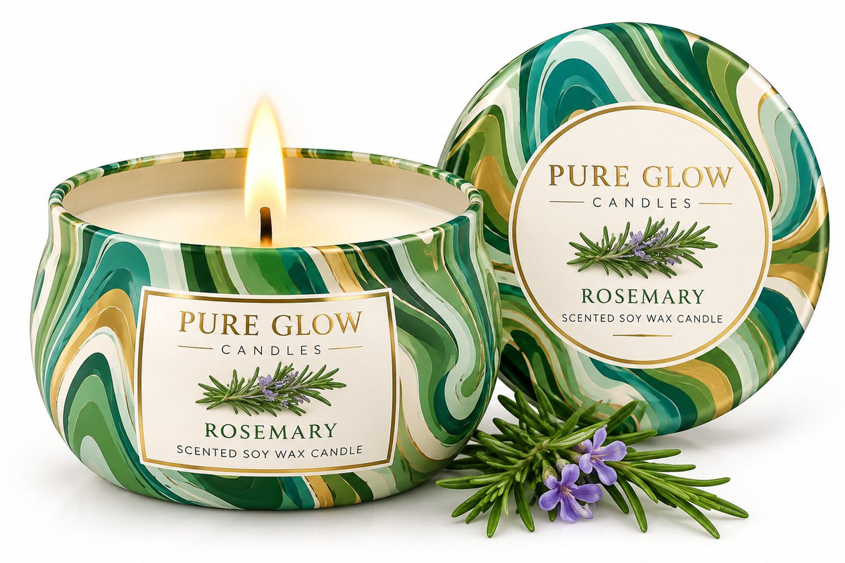 Pure Glow Rosemary travel tin candle