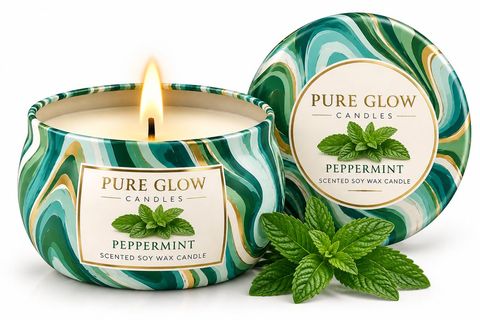 Peppermint Travel Tin Candle